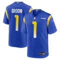 Number 1 Groom Los Angeles Rams Game Jersey - Royal Blue