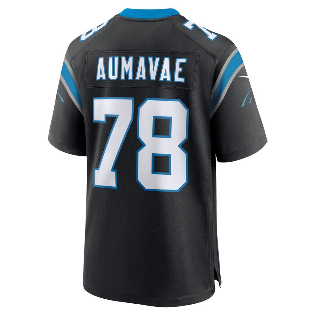 Popo Aumavae Carolina Panthers Game Jersey - Black
