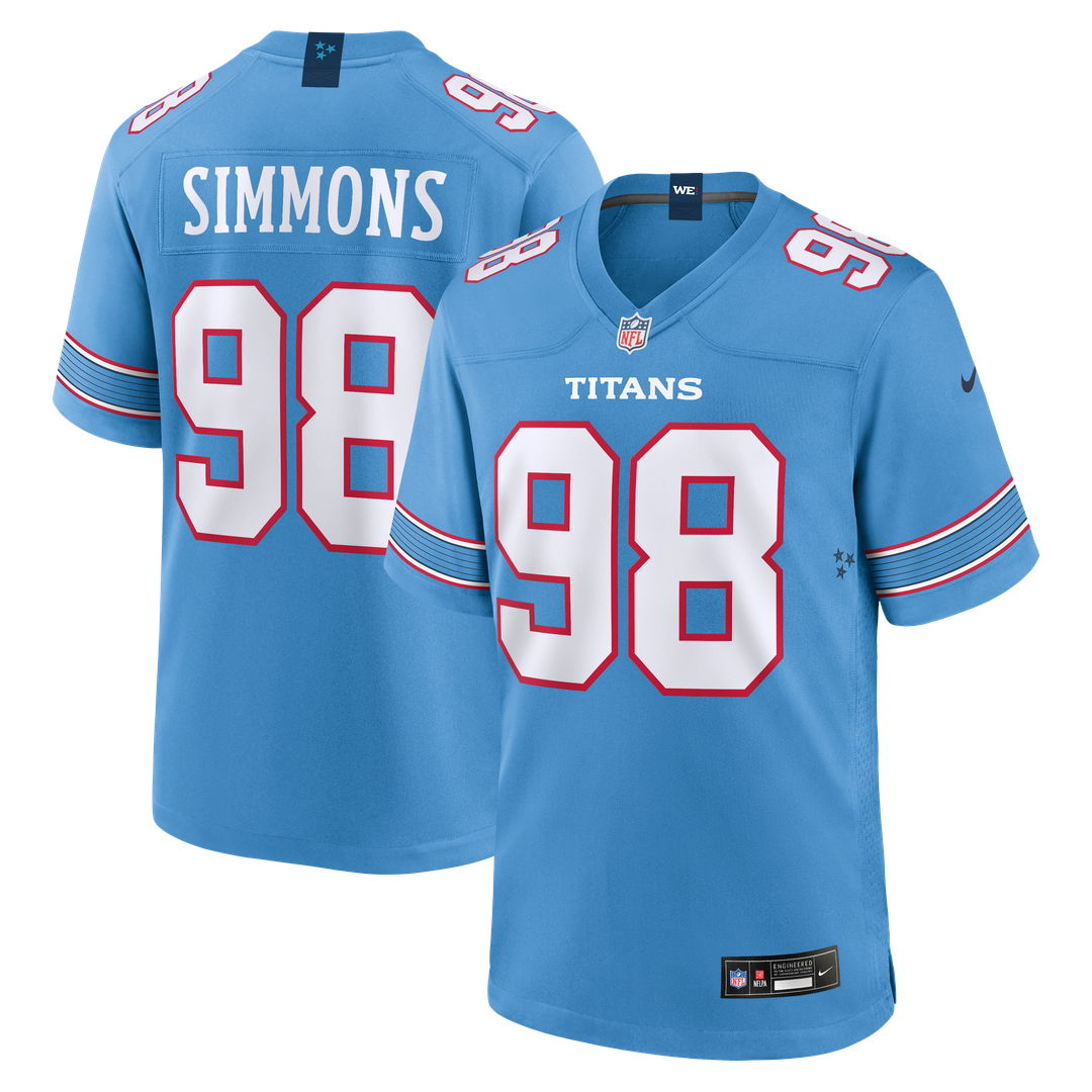 Jeffery Simmons Tennessee Titans Game Jersey - Light Blue