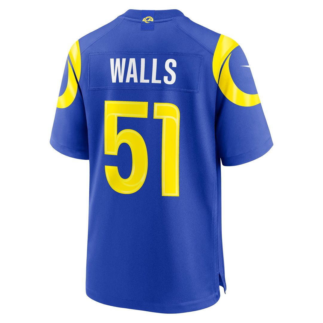 Eddie Walls III Los Angeles Rams Game Jersey - Royal Blue