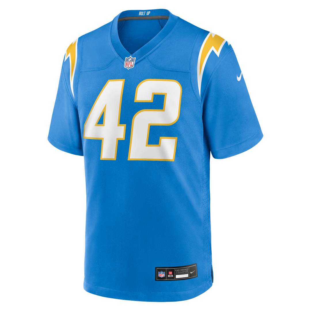 Tucker Fisk Los Angeles Chargers Game Jersey - Powder Blue