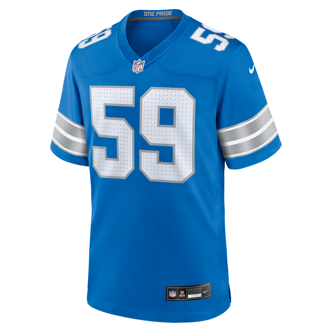 Giovanni Manu Detroit Lions Game Jersey - Blue