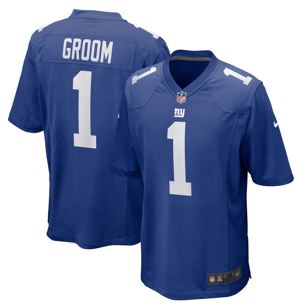 Number 1 Groom New York Giants Game Jersey - Royal Blue