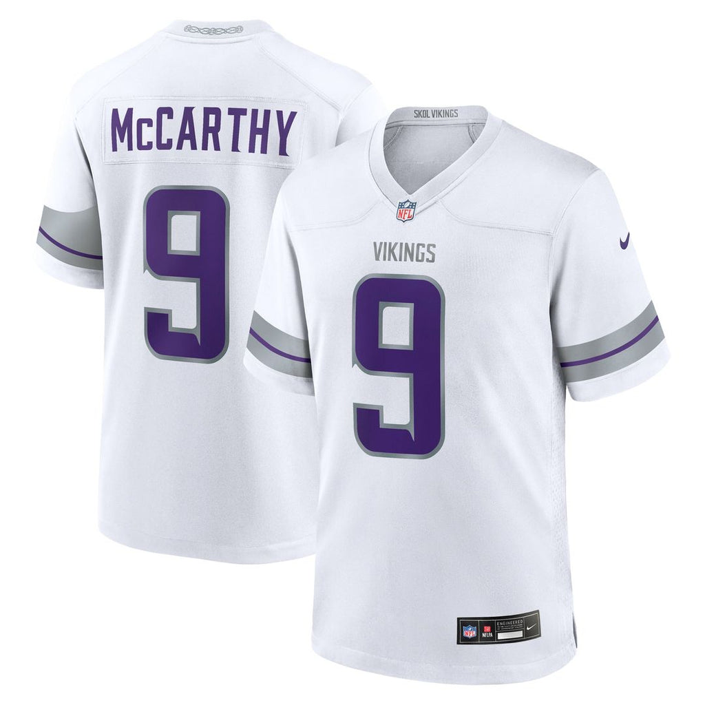 J.J. McCarthy Minnesota Vikings Alternate Game Jersey - White