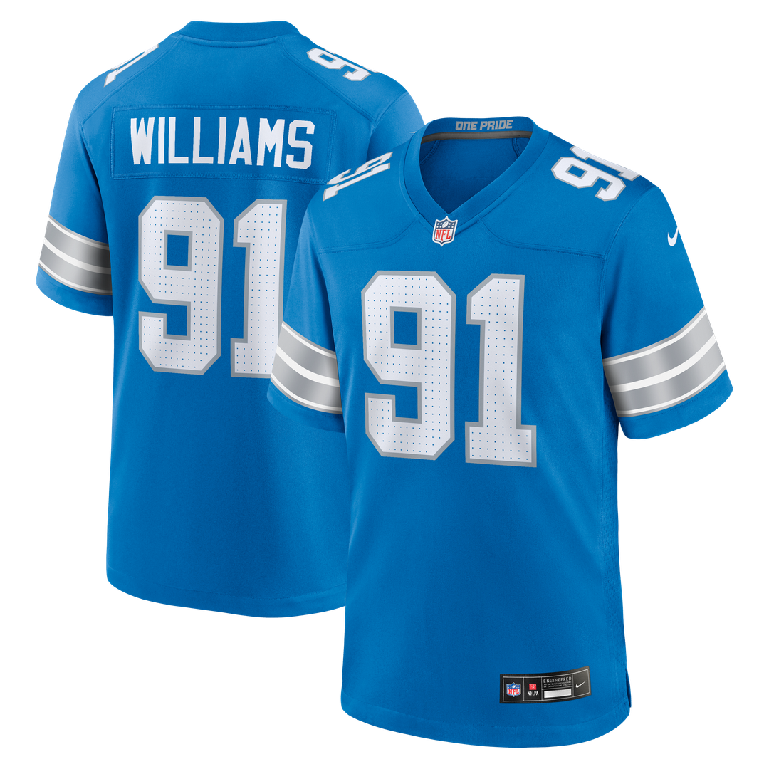 Tyleik Williams Detroit Lions Game Jersey - Blue